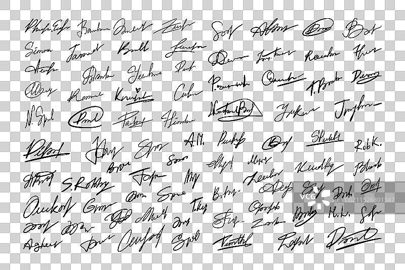 伪造的亲笔签名图片素材