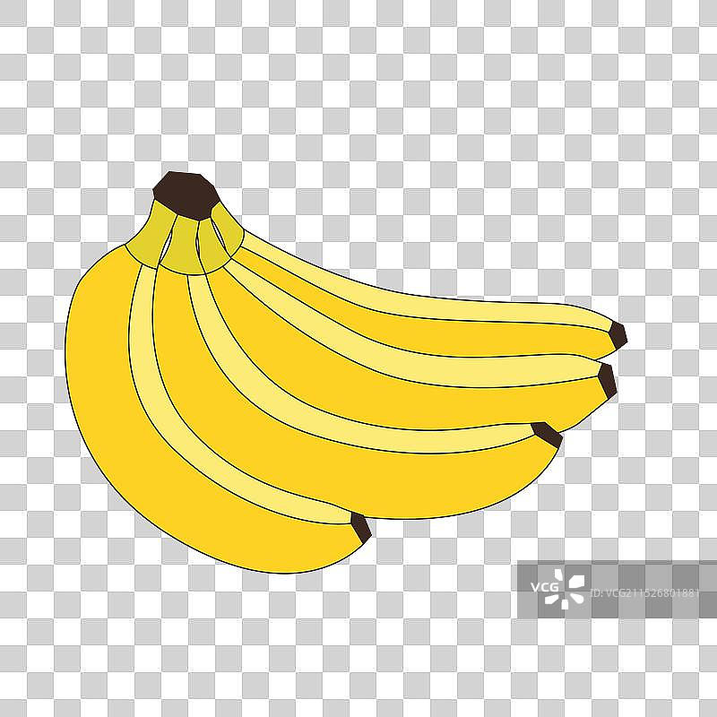 卡通黄色香蕉束图片素材