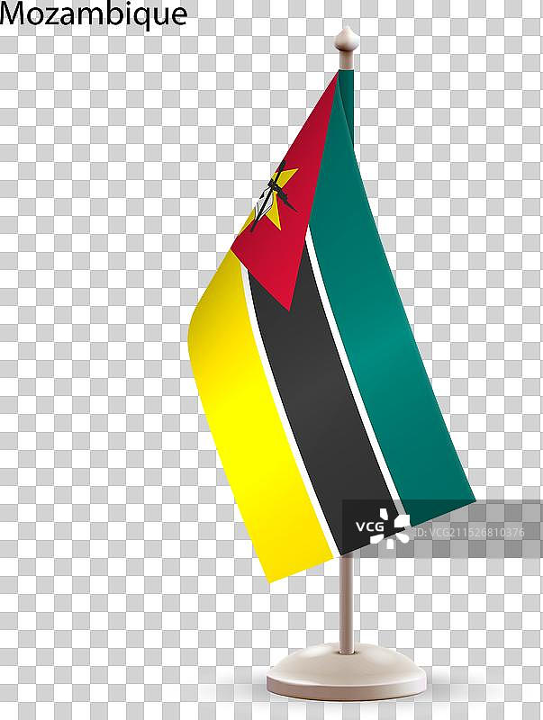 悬挂在旗杆上的莫桑比克国旗图片素材