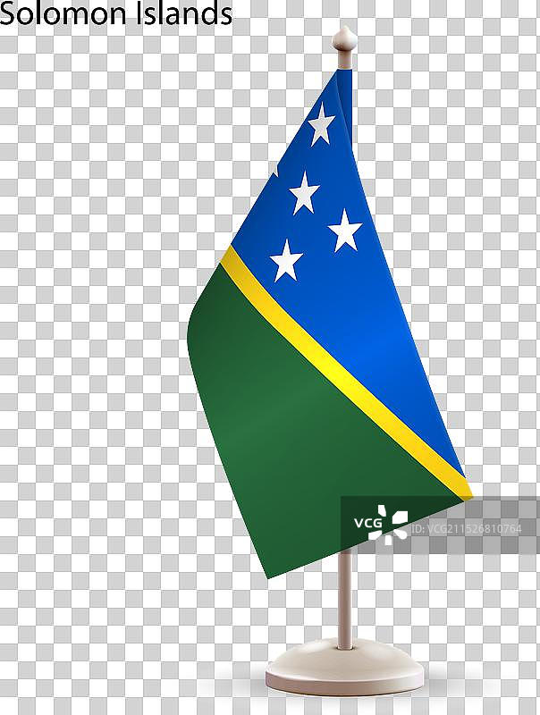 挂在旗座上的所罗门群岛旗帜图片素材