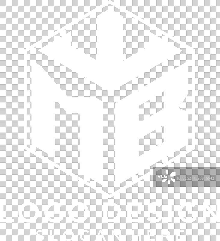MB字母logo 六边形创意几何形状图片素材