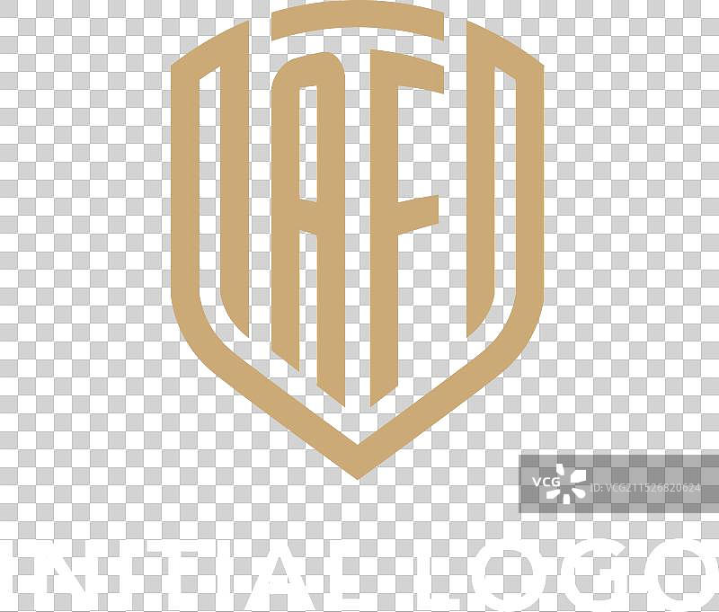 盾形单线AF奢华字母组合标志图片素材