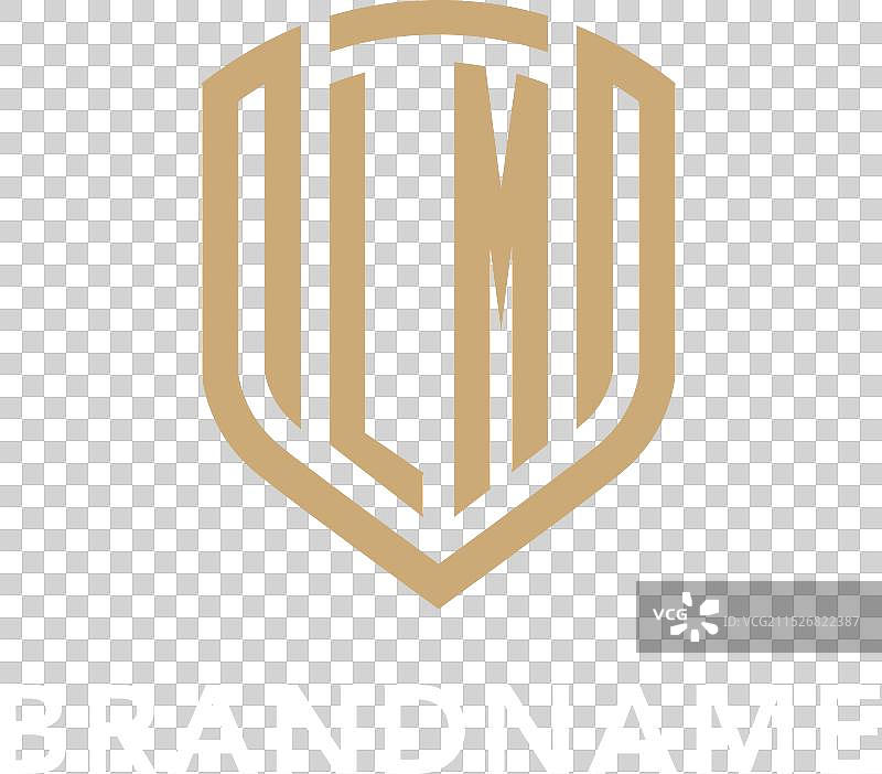 奢华LM标志首字母组合盾形单线图片素材