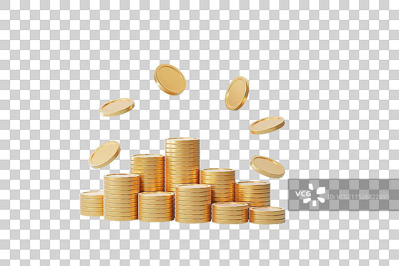 金融题材金币堆叠免抠元素图片素材