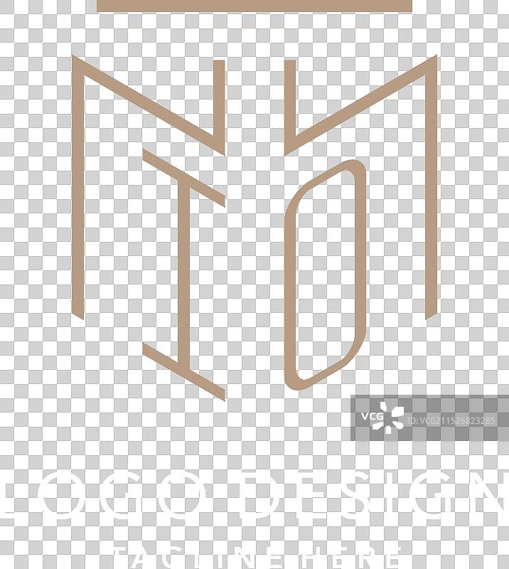 现代简约几何IO字母组合标志设计图片素材