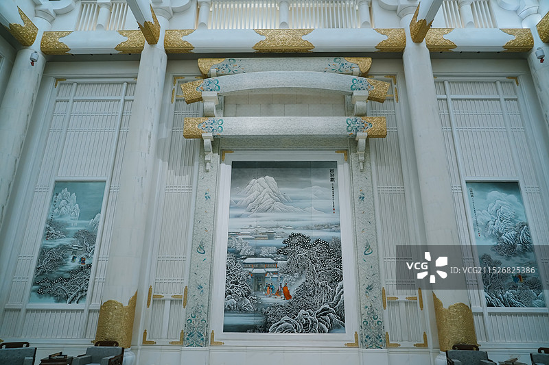 山东省济宁市曲阜尼山圣境大学堂 “仁义礼智信”五厅中的义厅图片素材