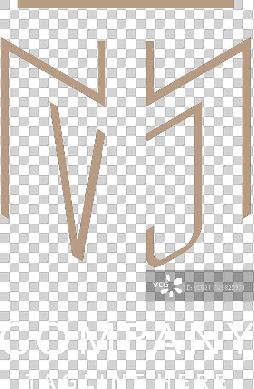 几何风现代VJ字母奢华标志图片素材
