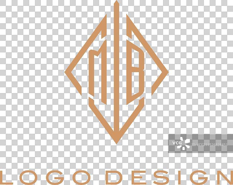 菱形钻石风格MB字母组合标志图片素材