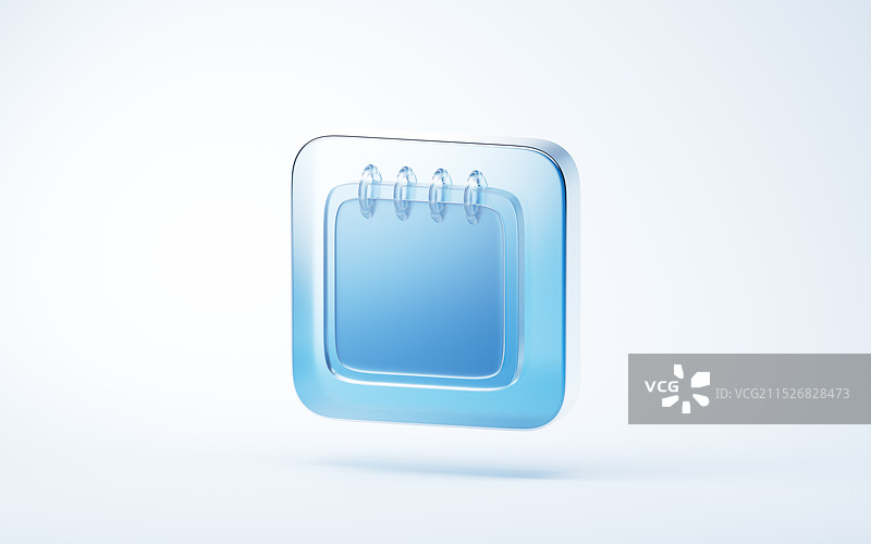 蓝色透明方形图标三维渲染图片素材