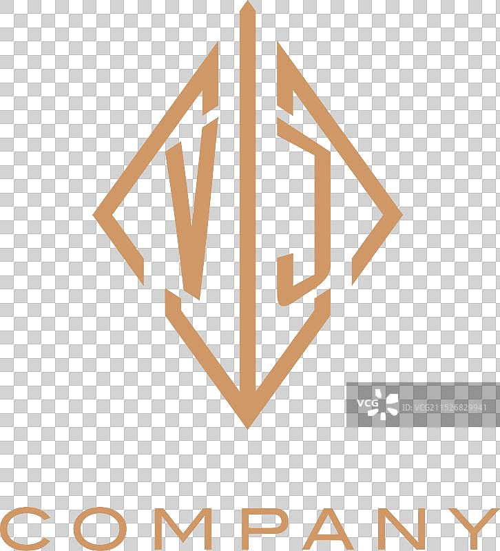 字母VJ标志，菱形钻石样式图片素材