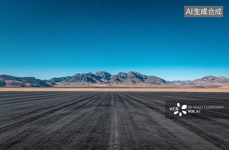 【AI数字艺术】柏油路面和天空图片素材