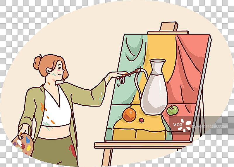 女艺术家绘画图片素材