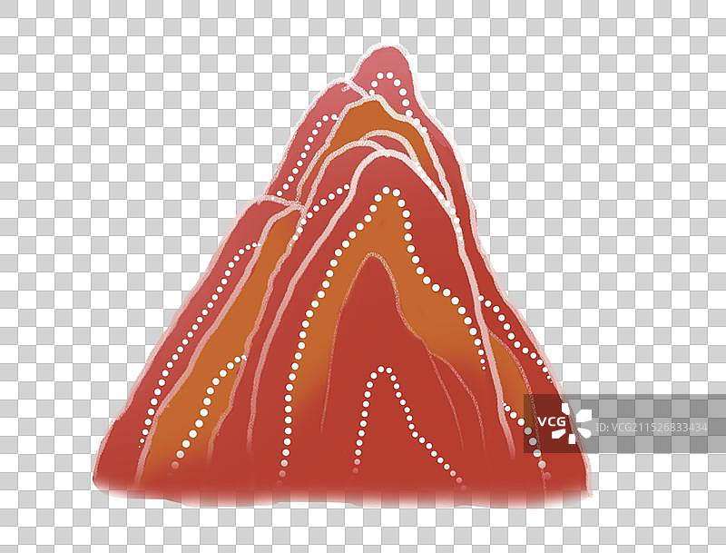 红山岩石国潮风敦煌壁画中国风诗意江山山峰图片素材