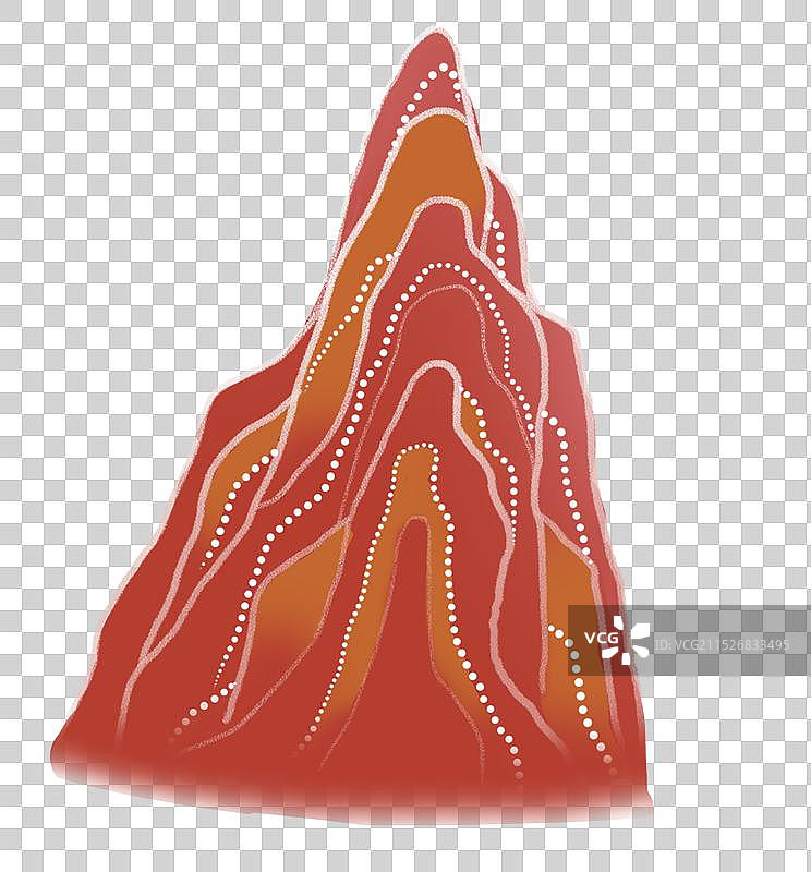 红山岩石国潮风敦煌壁画中国风诗意江山山峰图片素材