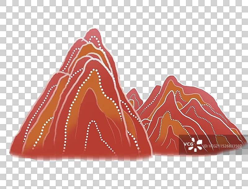 红山岩石国潮风敦煌壁画中国风诗意江山山峰图片素材