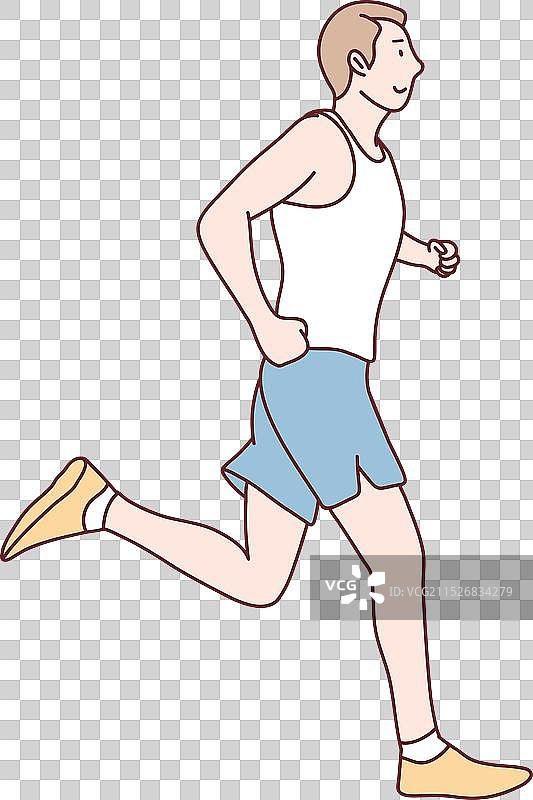 运动跑步锻炼慢跑的年轻人图片素材