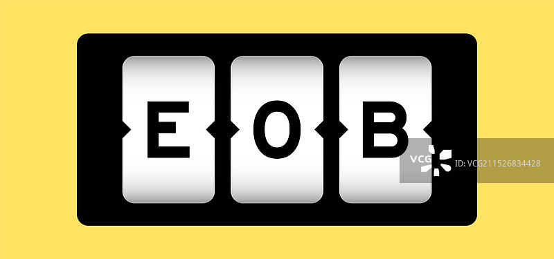 黑色“结束”英文缩写E.O.B.图片素材