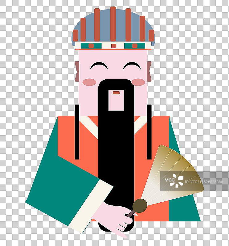 矢量古代文官半身像诸葛亮图片素材