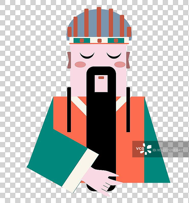 矢量古代文官半身像诸葛亮图片素材