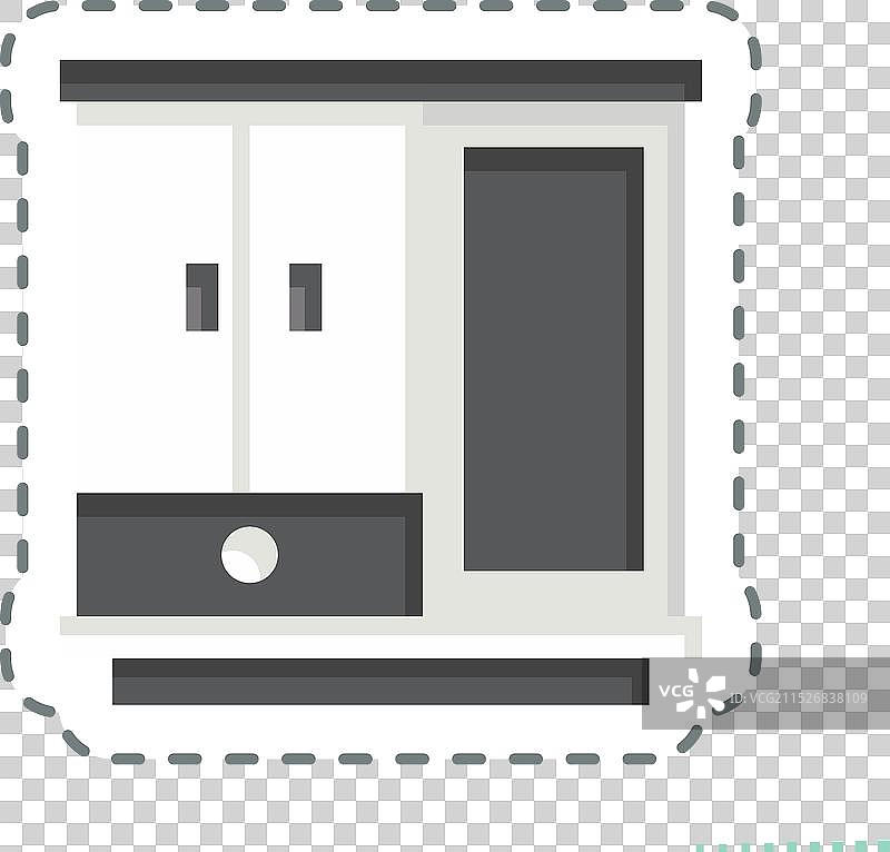 家居橱柜贴纸线条剪裁图片素材