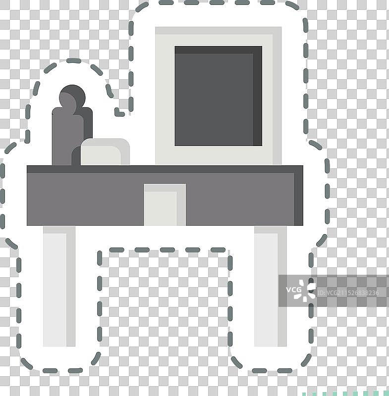 与家居相关的梳妆台贴纸线条切割图片素材