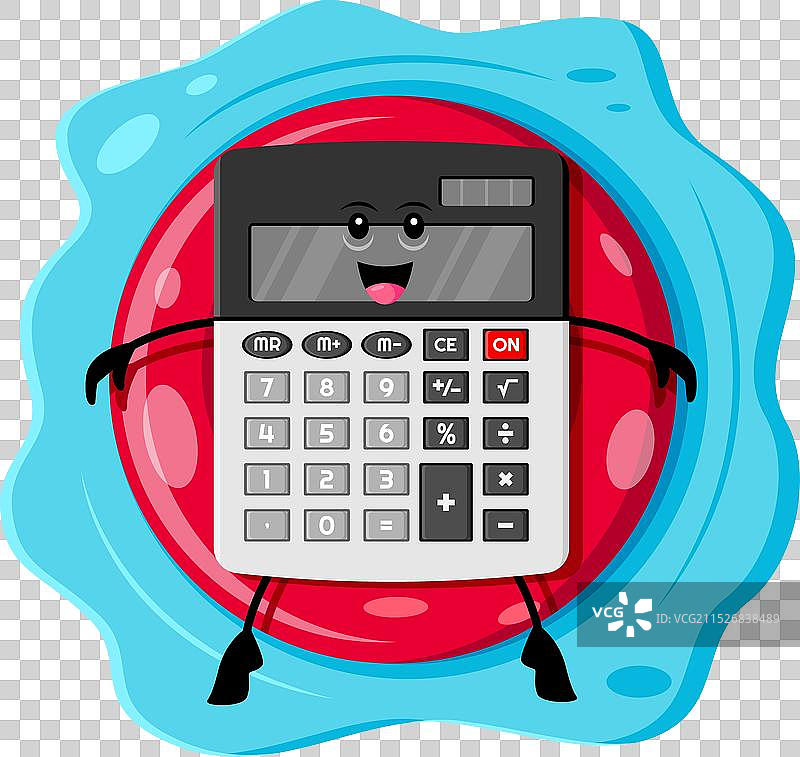 卡通计算器和游泳圈图片素材