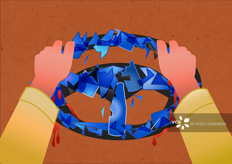 拒绝酒驾宣传插画碎酒瓶图片素材