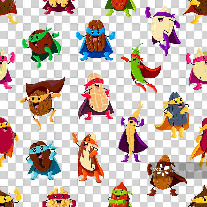 卡通坚果豆类无缝图案图片素材