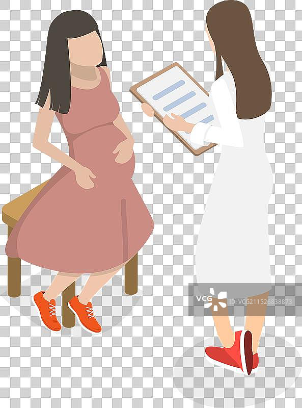 2.5D扁平风格女人图片素材