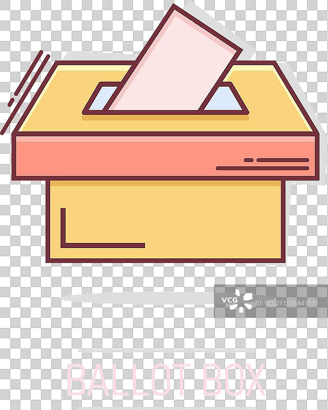 漫画风格的投票箱图标图片素材