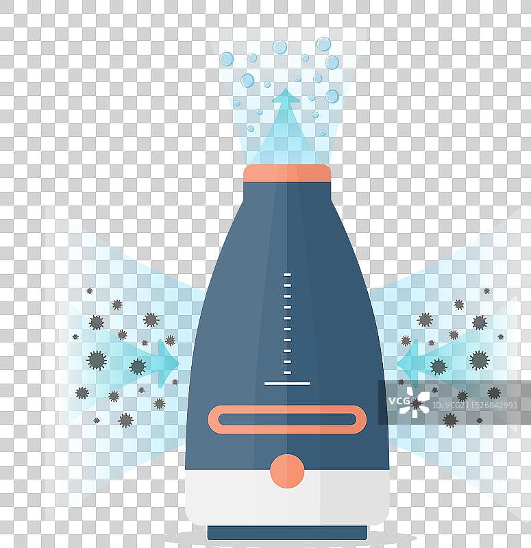 空气净化过程扁平风格空气净化器图片素材