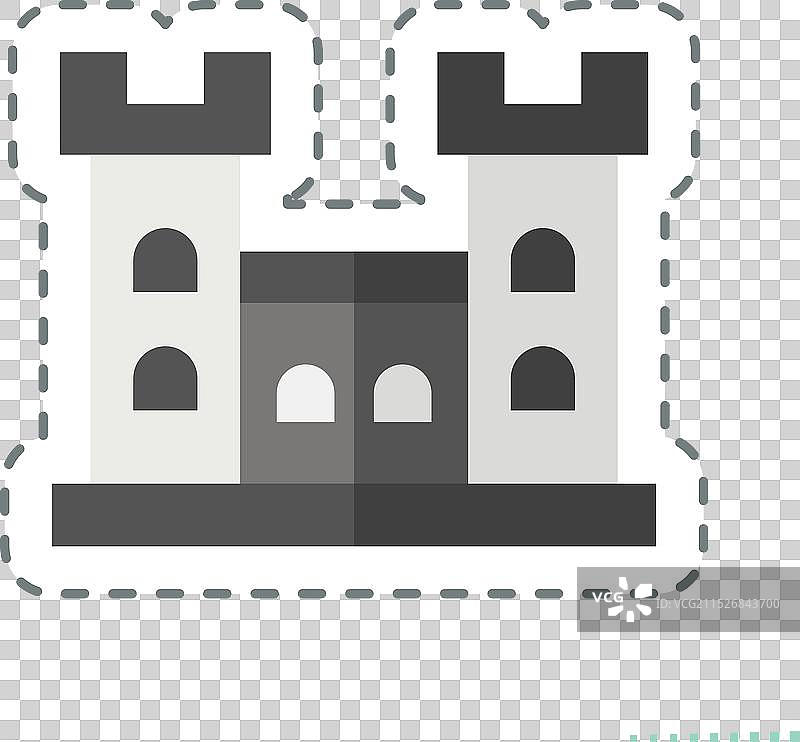 马拉海德城堡贴纸线条图片素材