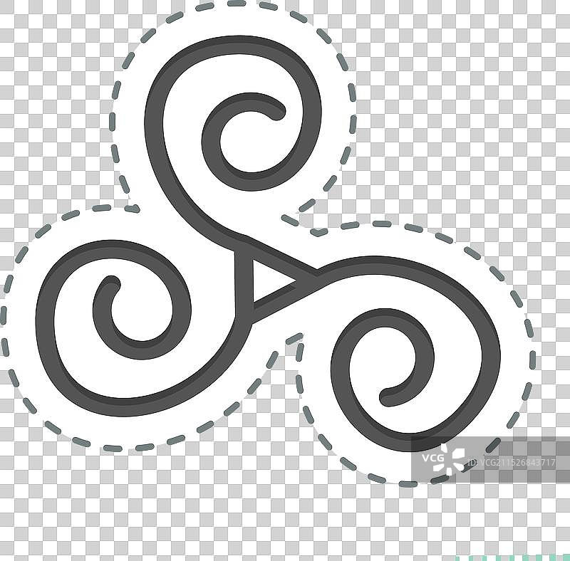 爱尔兰相关的三曲枝图案贴纸线条剪裁图片素材