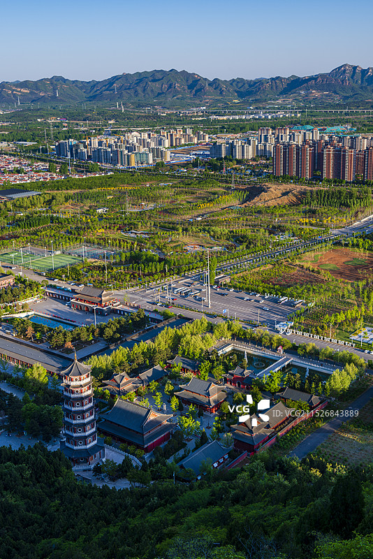 北京市密云区高视角瞰密云城区风光图片素材