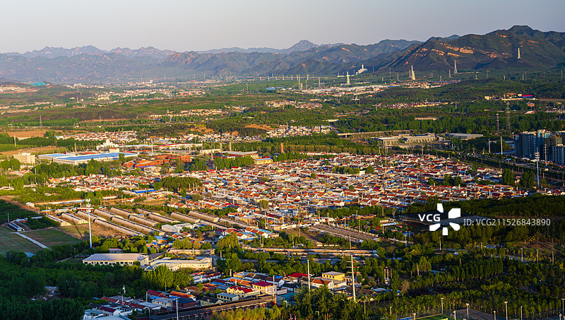 北京市密云区高视角瞰密云城区风光图片素材
