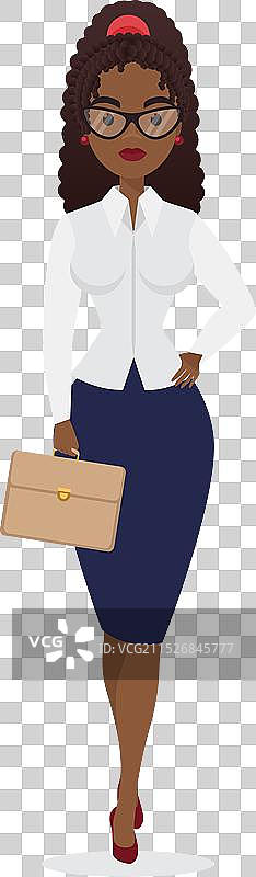 携带公文包的非洲女商人图片素材