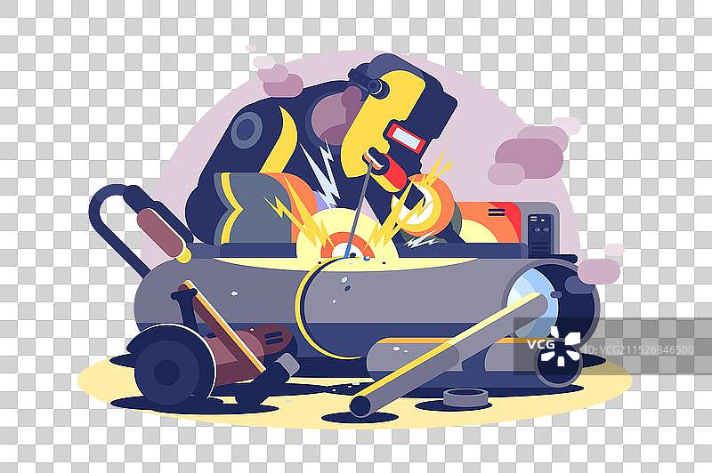 焊接工人在工作图片素材