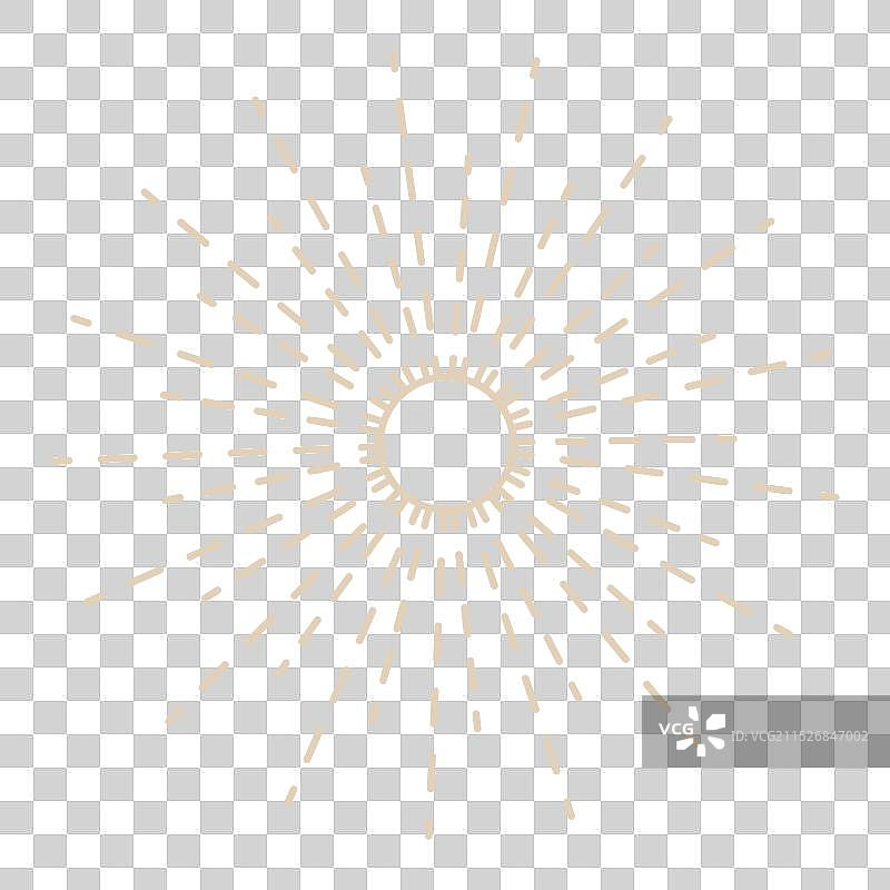 光芒四射烟花复古手绘爆炸效果图片素材