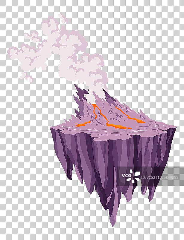 火山飞行岛屿游戏图片素材