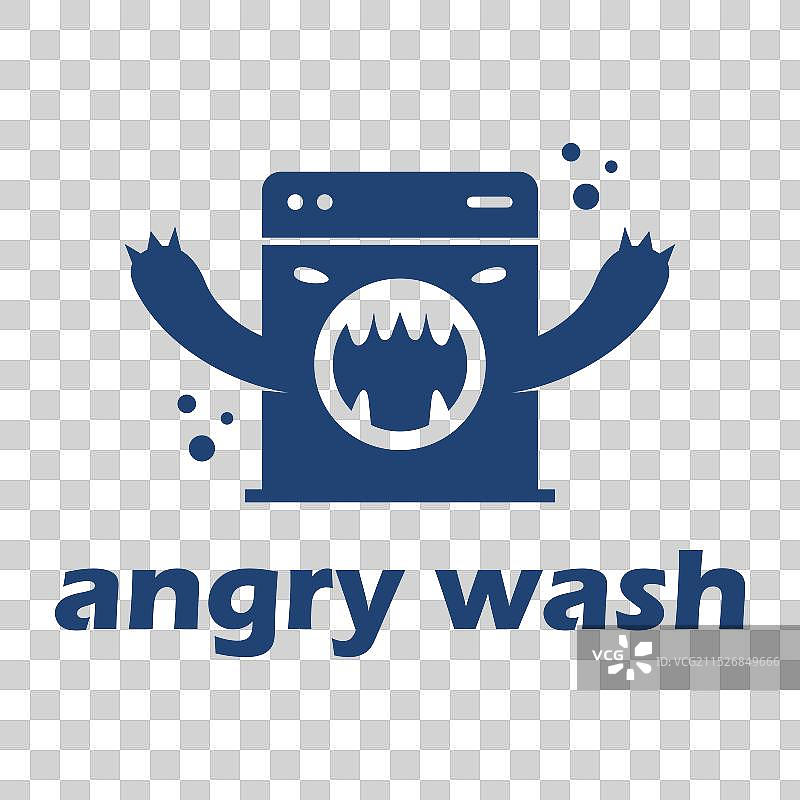 愤怒的洗涤简约扁平风格标志设计图片素材