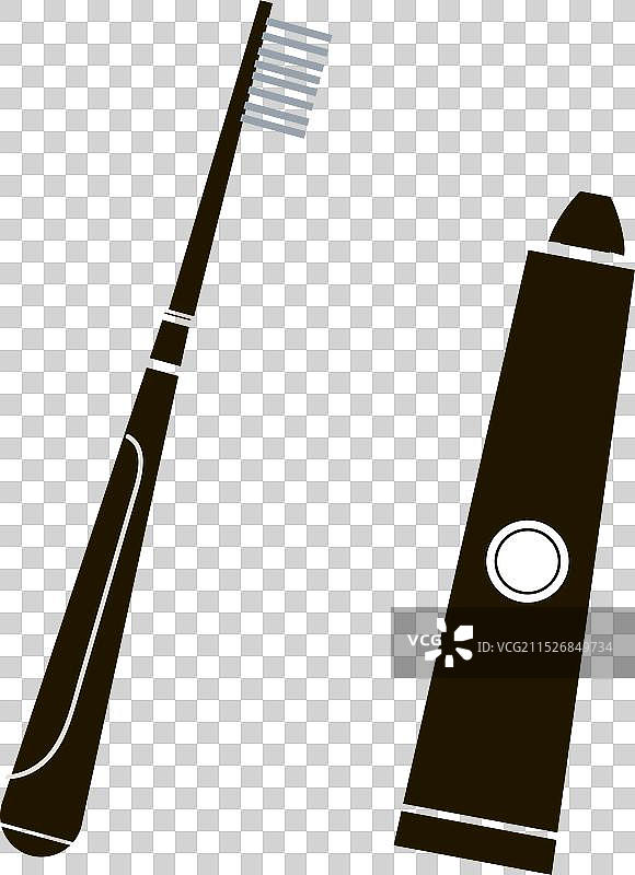 牙刷和牙膏简约图标图片素材