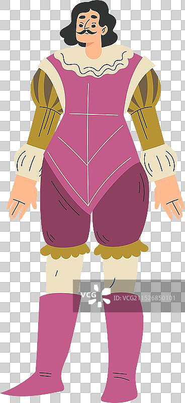 站姿的中世纪廷臣图片素材