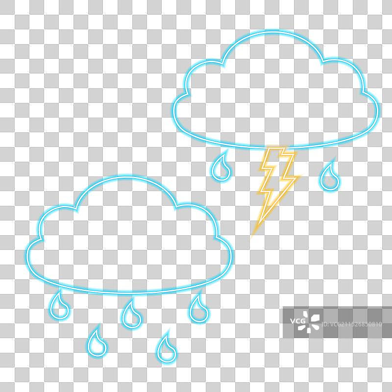 霓虹灯效果的雷雨云图片素材