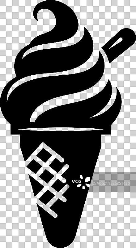 美味冰淇淋甜筒轮廓图片素材