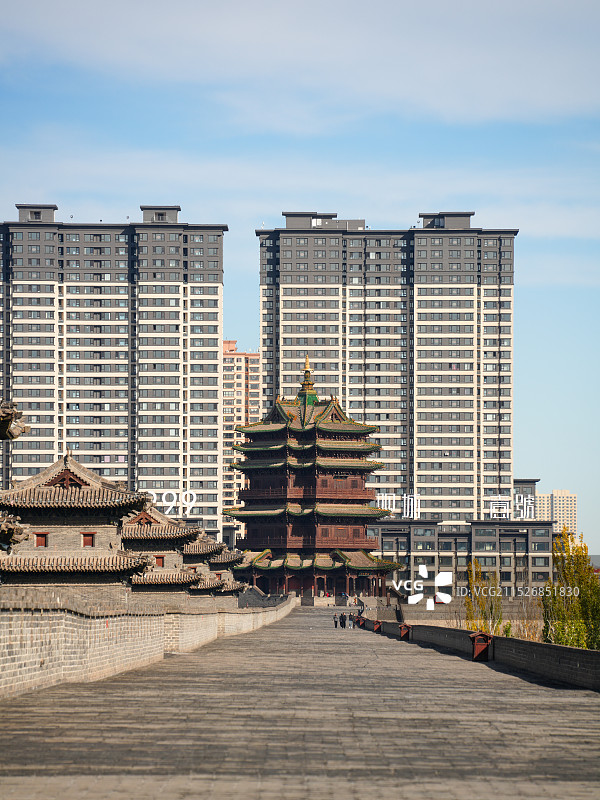 山西大同城墙角楼图片素材