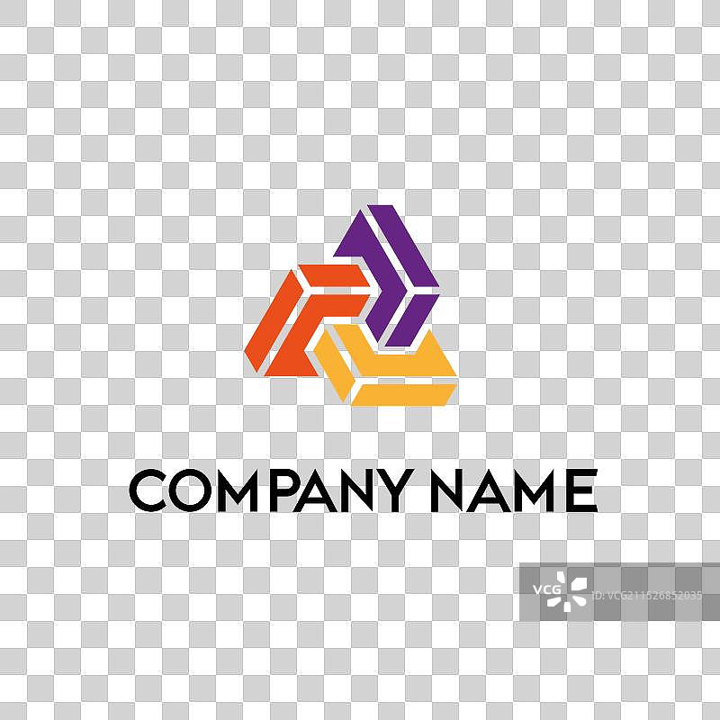 充满活力的现代几何三角形Logo设计图片素材