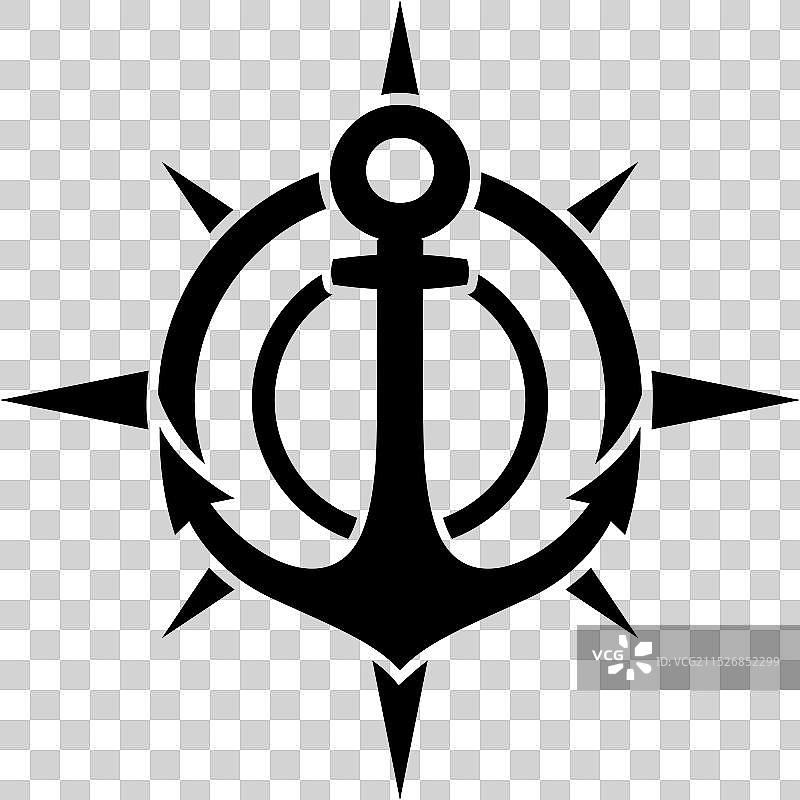 锚罗盘标志图像图片素材