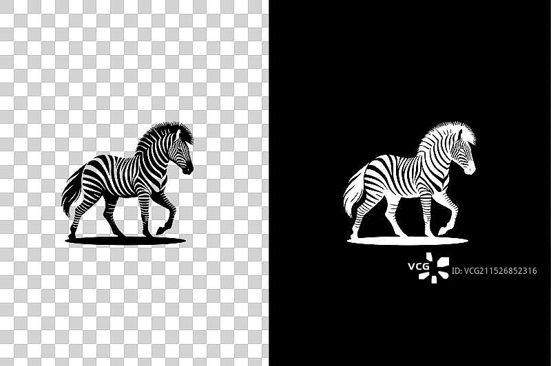 斑马标志正面视图图标图片素材