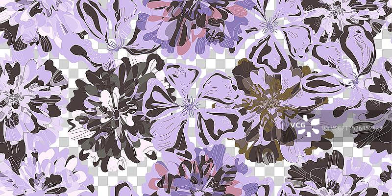 梦幻风格绽放花卉图案图片素材