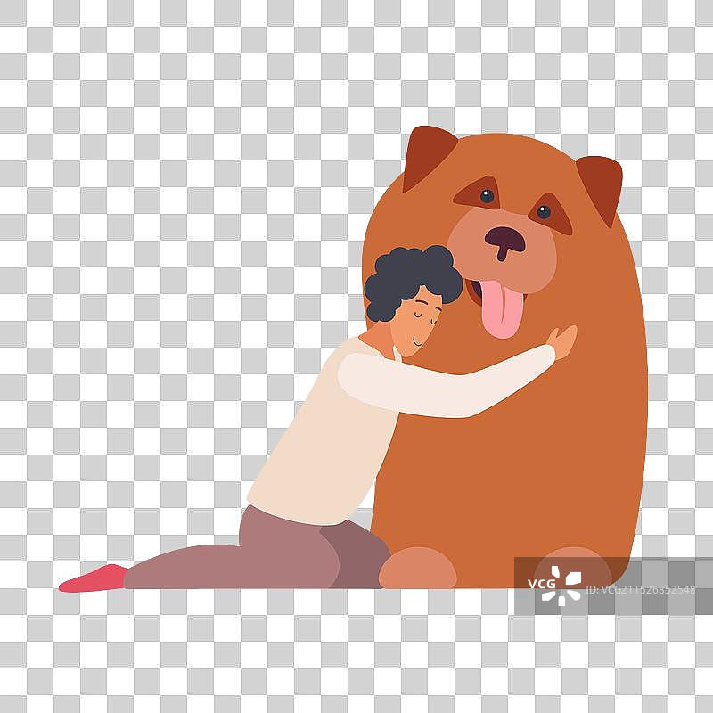 男人拥抱大狗图片素材